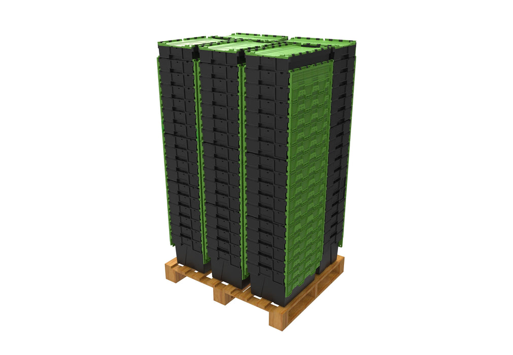 Loadhog Heavy Duty Plastic Storage Container with lid 65 L (Four Colours), Green / 85, Filstorage