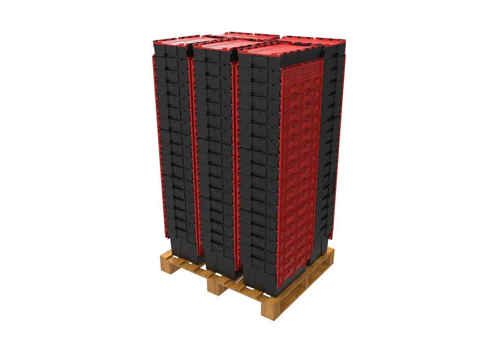 Loadhog Heavy Duty Plastic Storage Container with lid 65 L (Four Colours), Red / 85, Filstorage