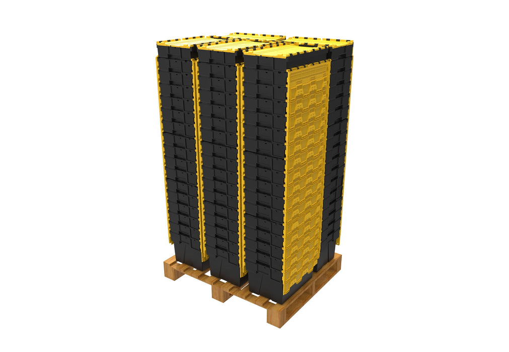 Loadhog Heavy Duty Plastic Storage Container with lid 65 L (Four Colours), Yellow / 85, Filstorage