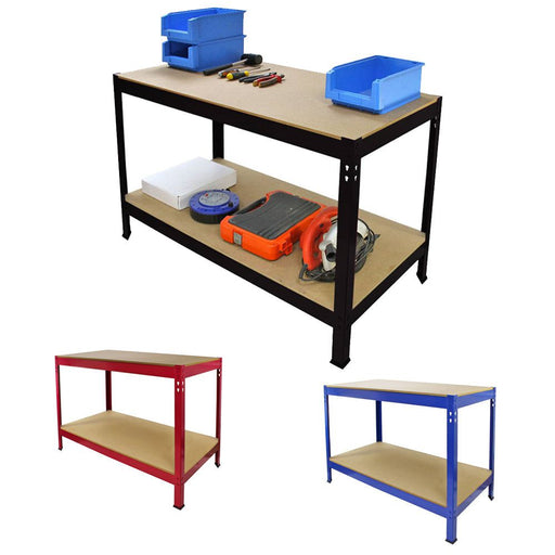 Full Undershelf Garage & Workshop Workbench 900mm H x 1000mm W x 600mm D, Black, Filstorage