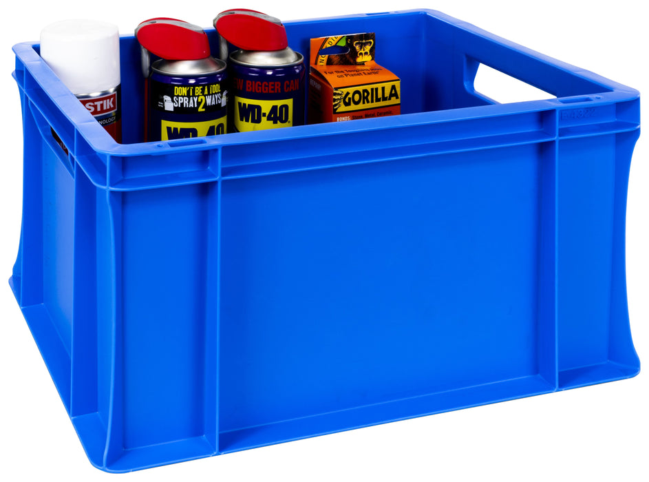 Coloured Euro Stacking Containers (4 Sizes), 20L (Pack of 5) 400 x 300 x 220mm / Blue, Filstorage