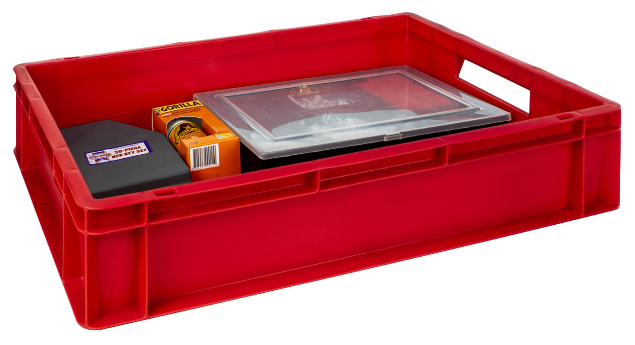 Coloured Euro Stacking Containers (4 Sizes), 22L (Pack of 2) 600 x 400 x 120mm / Red, Filstorage