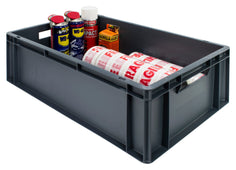 Grey Euro Stacking Containers - Various Sizes, 40L (Pack of 2) 600 x 400 x 200mm, Filstorage