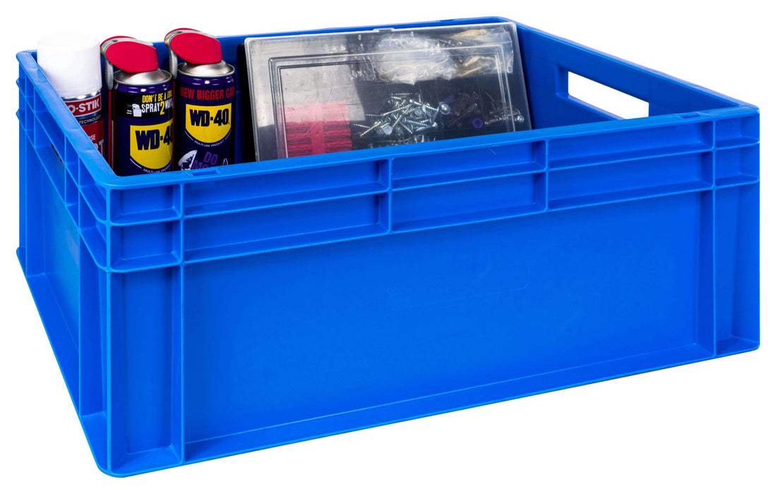 Coloured Euro Stacking Containers (4 Sizes), 42L (Pack of 2) 600 x 400 x 220mm / Blue, Filstorage