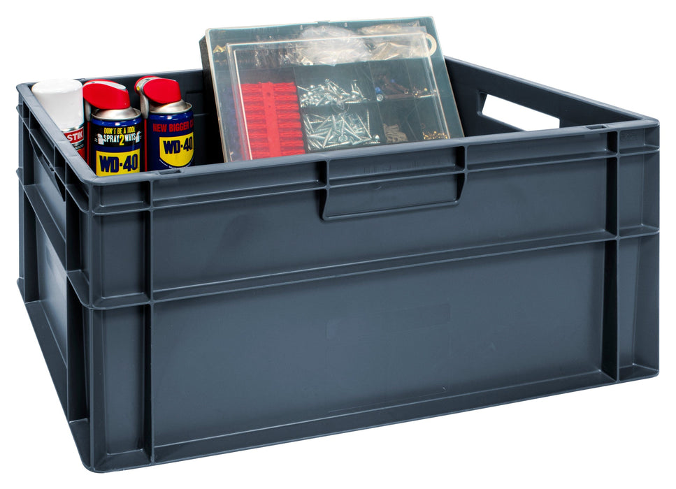 Grey Euro Stacking Containers - Filstorage 52L (Pack of 2) 600 x 400 x 270mm