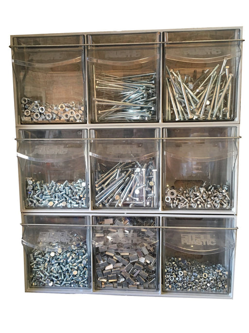 Complete Van Storage Tilt Bin Kit (9 compartments), Tilt Bin Van Kit 9 compartments, Filstorage