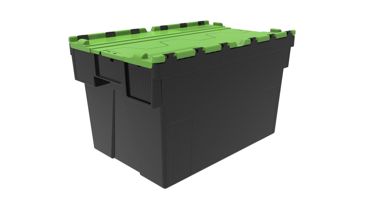 Loadhog Heavy Duty Plastic Storage Container with lid 65 L (Four Colours), Green / 1, Filstorage