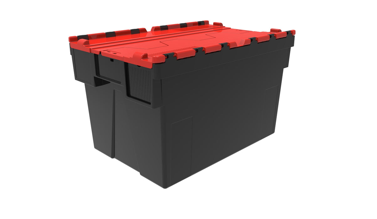 Loadhog Heavy Duty Plastic Storage Container with lid 65 L (Four Colours), Red / 1, Filstorage