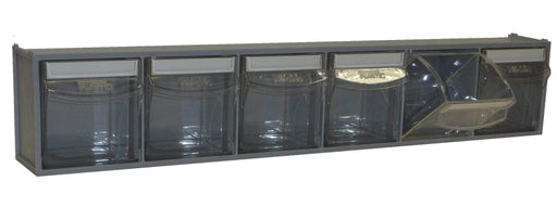 Van Storage Tilt Bin 6 Grey & Locking Bar - Filstorage