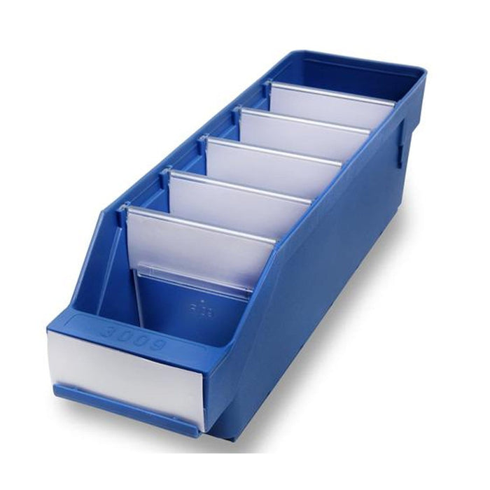 Stemo Open Front Plastic Parts Shelf Bins 300mm Long Range, 90mm / 1 Bin, Filstorage