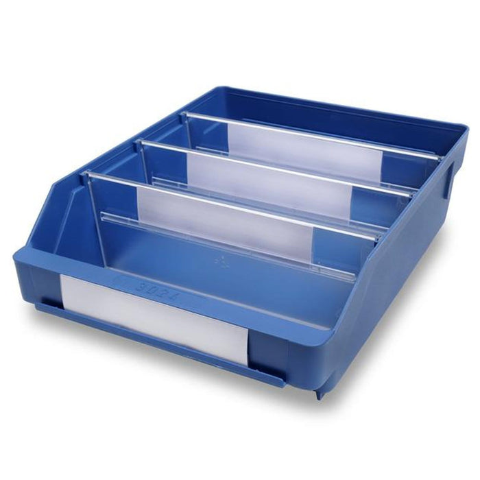 Stemo Open Front Plastic Parts Shelf Bins 300mm Long Range, 90mm / 1 Bin, Filstorage
