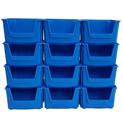 Large Open Front Stacking Storage Picking Wall - Blue, 12 Bin Wall, Filstorage