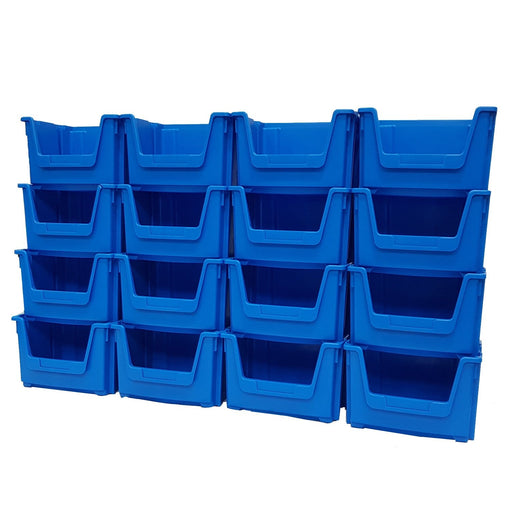 Large Open Front Stacking Storage Picking Wall - Blue, 12 Bin Wall, Filstorage