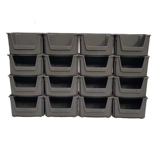 Large Open Front Stacking Storage Picking Wall - Grey, 12 Bin Wall, Filstorage