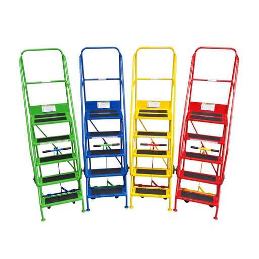 Lightweight Industrial Warehouse & Office Mobile Safety Steps (2 - 6 Tread options), 2 / Blue RAL 5005, Filstorage