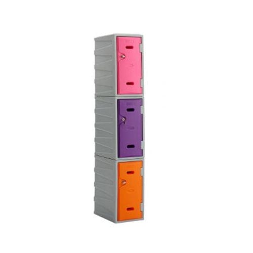Bundle Offer: 21 x LK2 Plastic Locker 600mm H, 600mm High / Blue / Key Operated Lock, Filstorage