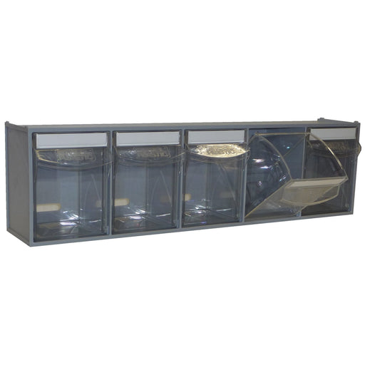 Van Storage Tilt Bin 5 Grey & Locking Bar - Filstorage