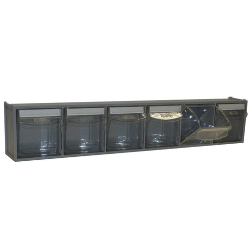 Van Storage Tilt Bin 6 Grey & Locking Bar - Filstorage