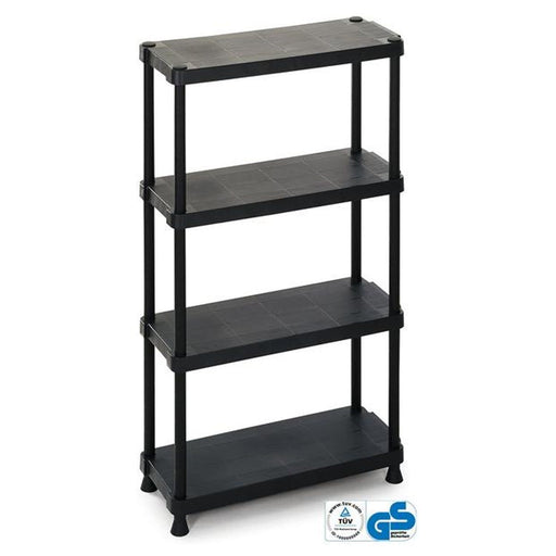 Solid Recycled Plastic Shelving 25kg Per Level 4 Shelves 1350mm H x 750mm W x 300mm D, 1230/4, Filstorage