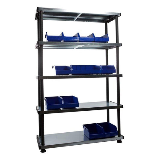 Steel & Plastic Shelving Unit 120kg/level (2 variations) - Filstorage