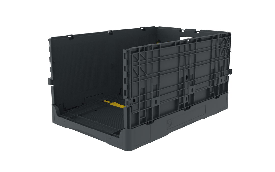 Collapsible Loadhog Heavy Duty Plastic Storage Container with lid, 400mm high, Filstorage