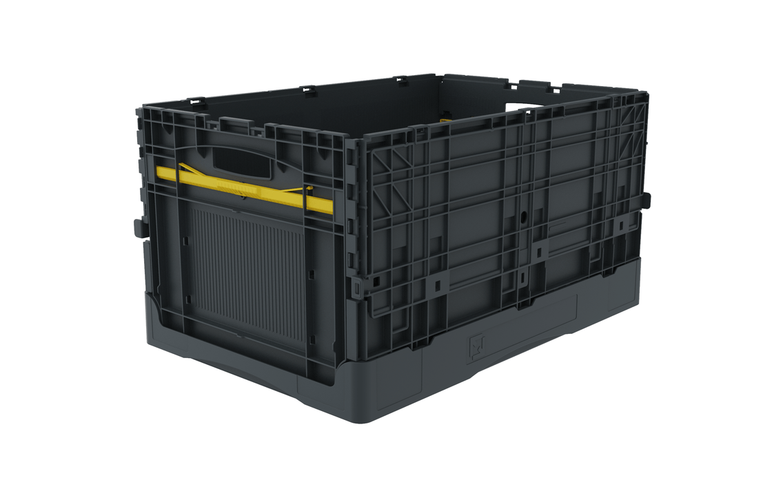 Collapsible Loadhog Heavy Duty Plastic Storage Container with lid, 400mm high, Filstorage