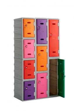 Bundle Offer: 28 x LK1 Plastic Locker 450mm H, 450mm High / Blue / Key Operated Lock, Filstorage