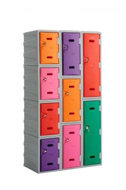 Bundle Offer: 21 x LK2 Plastic Locker 600mm H, 600mm High / Blue / Key Operated Lock, Filstorage