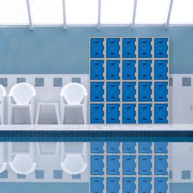 Bundle Offer: 21 x LK2 Plastic Locker 600mm H, 600mm High / Blue / Key Operated Lock, Filstorage