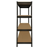 black heavy-duty shelving side view