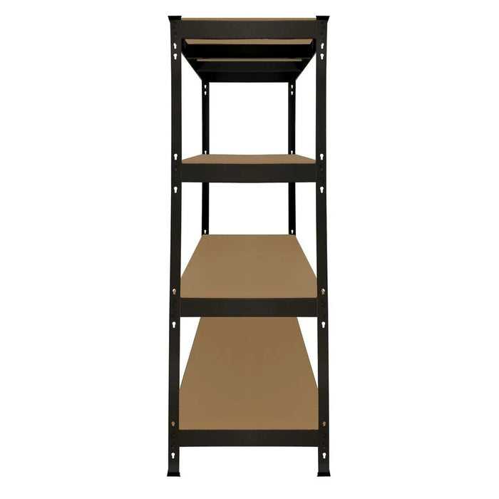 black heavy-duty shelving side view