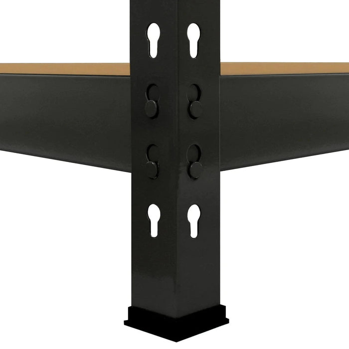 black heavy-duty shelving foot