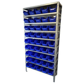 Steel Shelving Unit with 45 Bins Blue