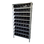 Steel Shelving with Black Kaddy Storage Bins