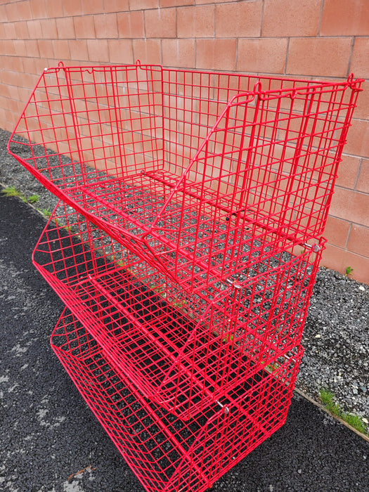 C4 Wire Storage Basket RED (set of 3) USED