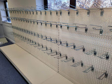 Retail Shop Shelving Run of 3 x Gondola Bays 1.4m High with Perforated Panels