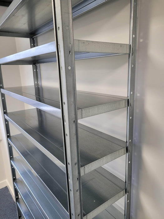 Close up of Steel Shelving Unit