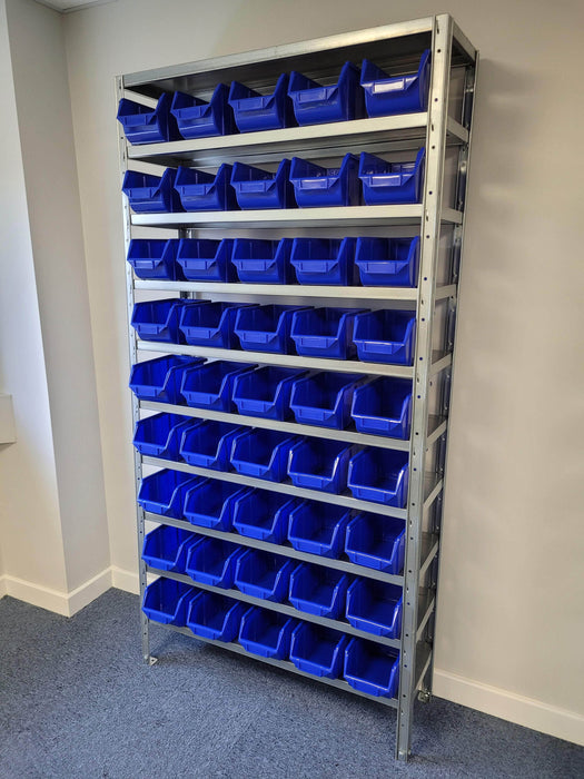 Steel Shelving Unit with 45 Bins Blue