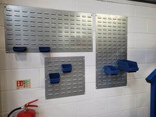 Selection of louvre backpanels with bins