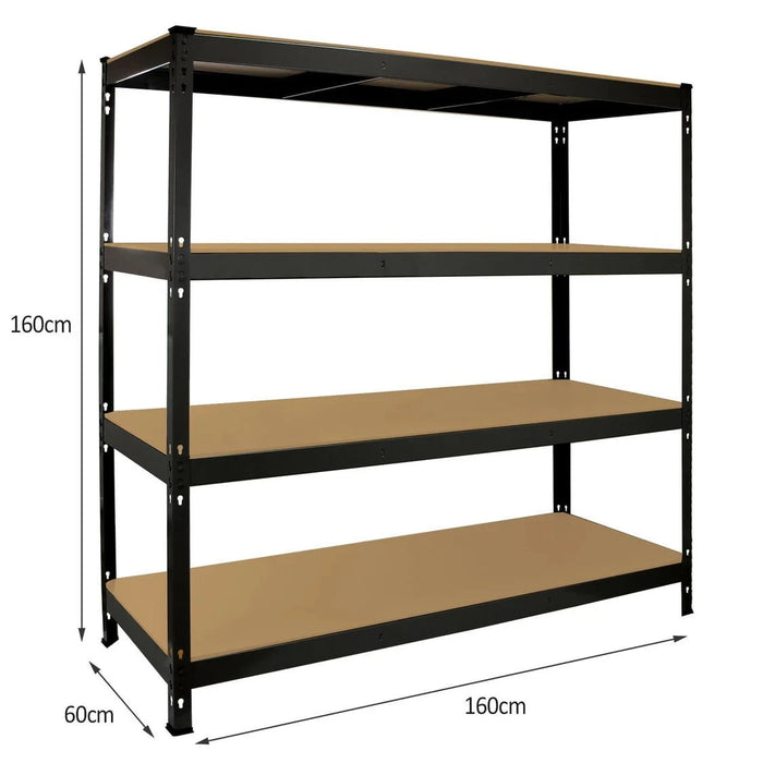 black heavy-duty shelving dimensions