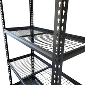 Black Mesh shelving unit  close up