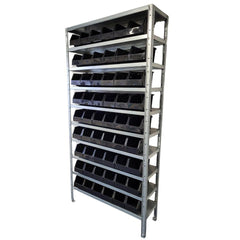 Steel Shelf Unit with 54 Size 2 Storage Kaddy Bins