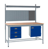 Square Tube Workbench with Louvre Panel & Upper Shelf