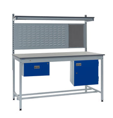 Square Tube Workbench with Louvre Panel & Upper Shelf