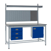 Square Tube Workbench with Louvre Panel & Upper Shelf