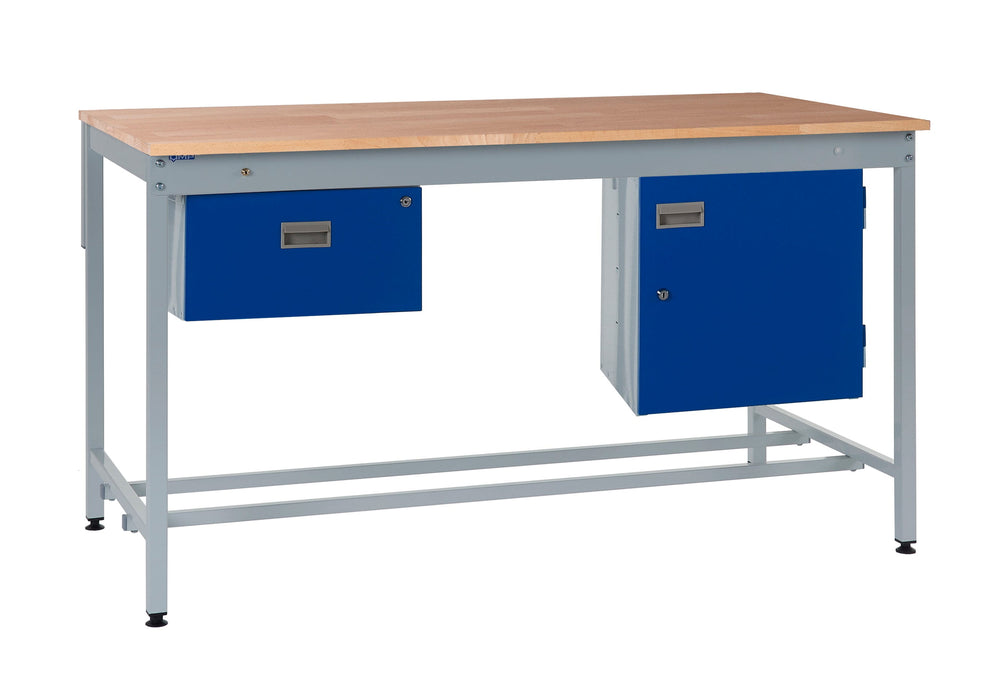 Square Tube Workbench with Drawer and Cupboard