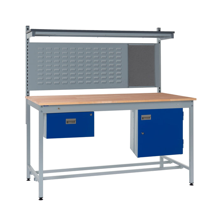 Square Tube Workbench with Louvre Panel & Upper Shelf