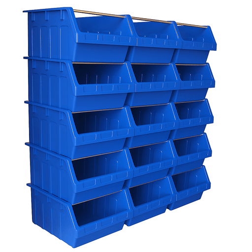 Container Stacking Storage Pick Wall - 15 Supra Bins, 15 x FBSUPRA 8, Filstorage