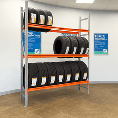 Longspan Tyre Racking Shelving System Starter Bay - Range of Heights