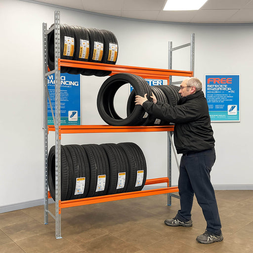 Longspan Tyre Racking Shelving System Starter Bay - Range of Heights, 2m / 1350mm, Filstorage